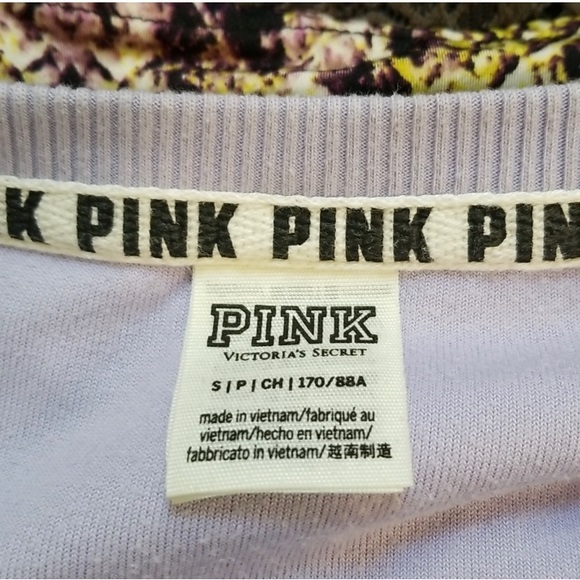 PINK Victoria's Secret size S lilac crushed velvet velour pullover crewneck - Picture 2 of 5